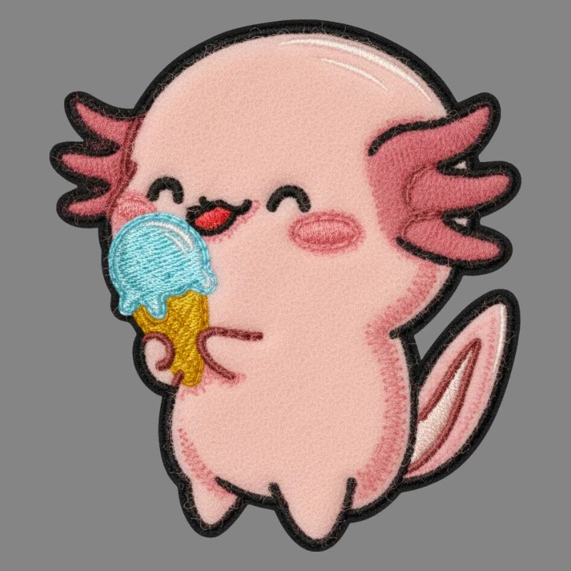 Kleiner Axolotl Eiscreme Spaß