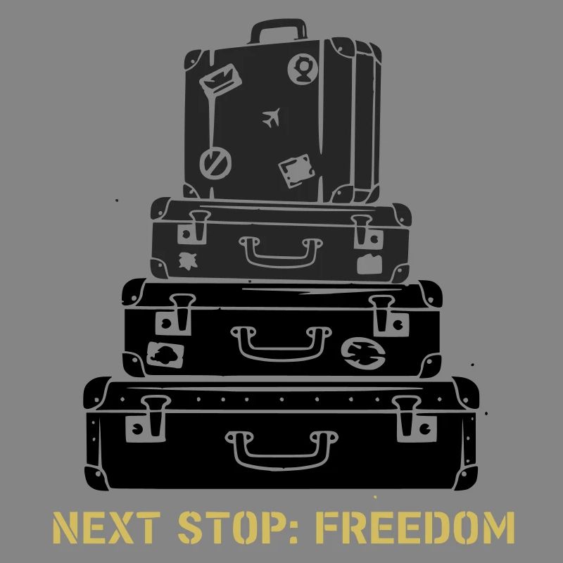 Suitcase Stack Freedom Saying