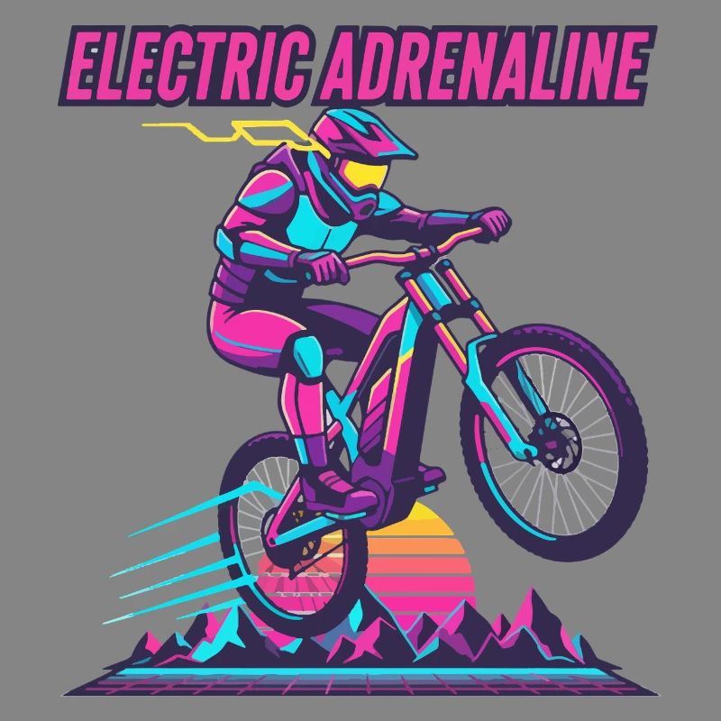 Elektrisches Adrenalin Synthwave E-MTB