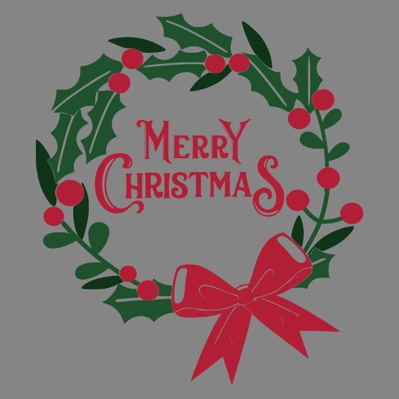 Weihnachtskranz mit roter Schleife