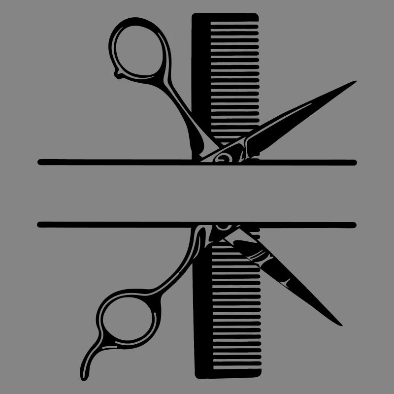 Schere mit Kammtextbanner