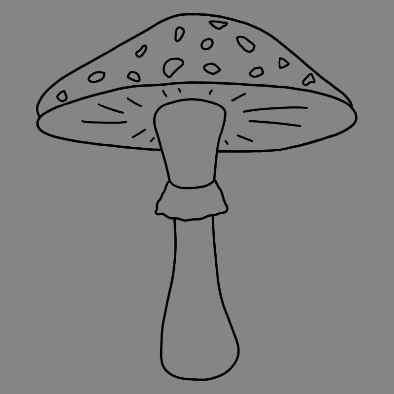 Toadstool black and white