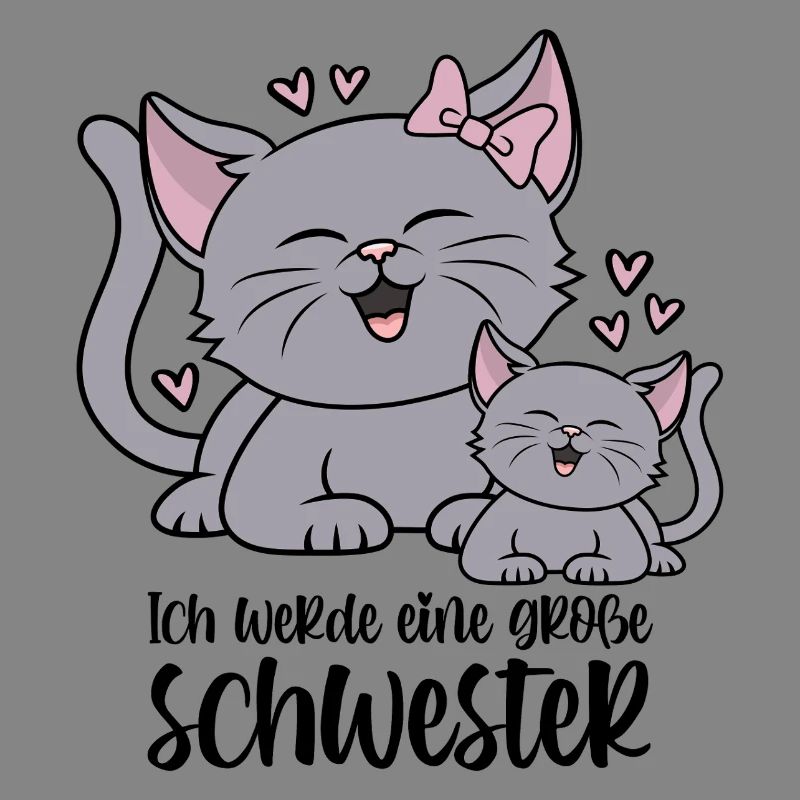 Ich werde eine große Schwester Katze Katzen Kinder