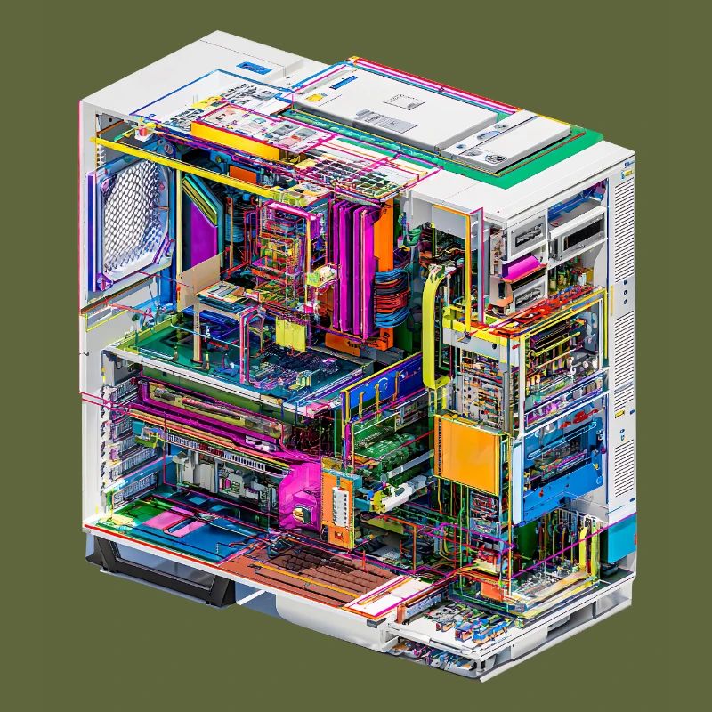 Buntes Innenleben eines Computers