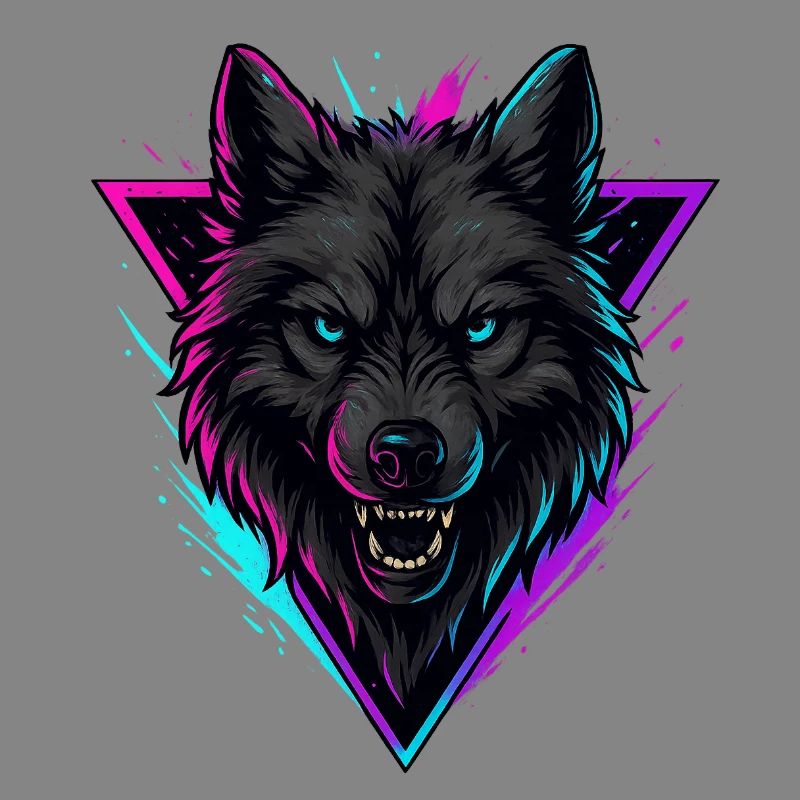 Neon Wolf in Violet Pink Triangle