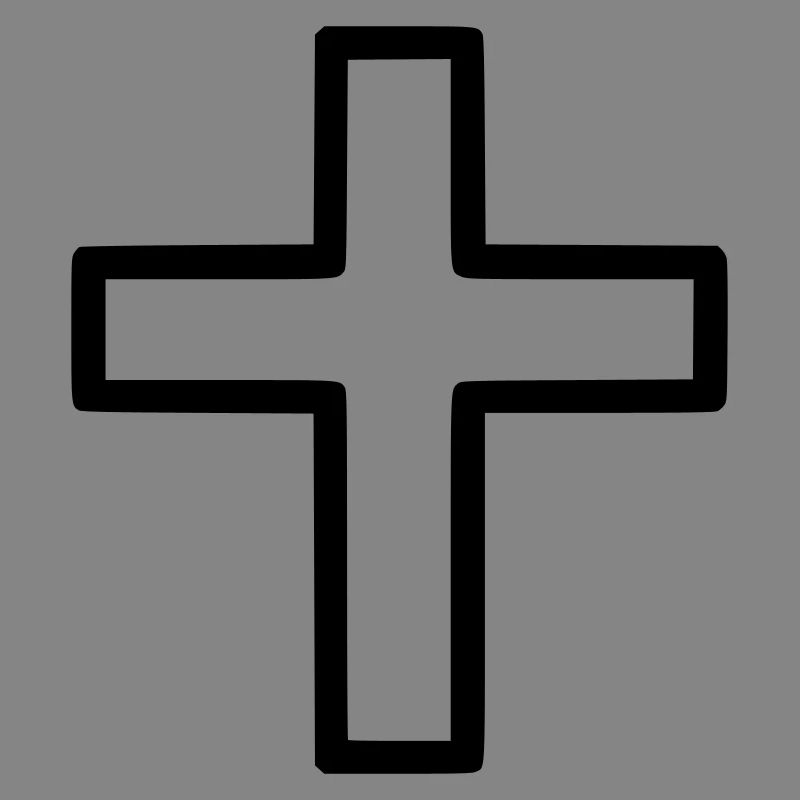 Dickes Kreuz Outline Comic Symbol
