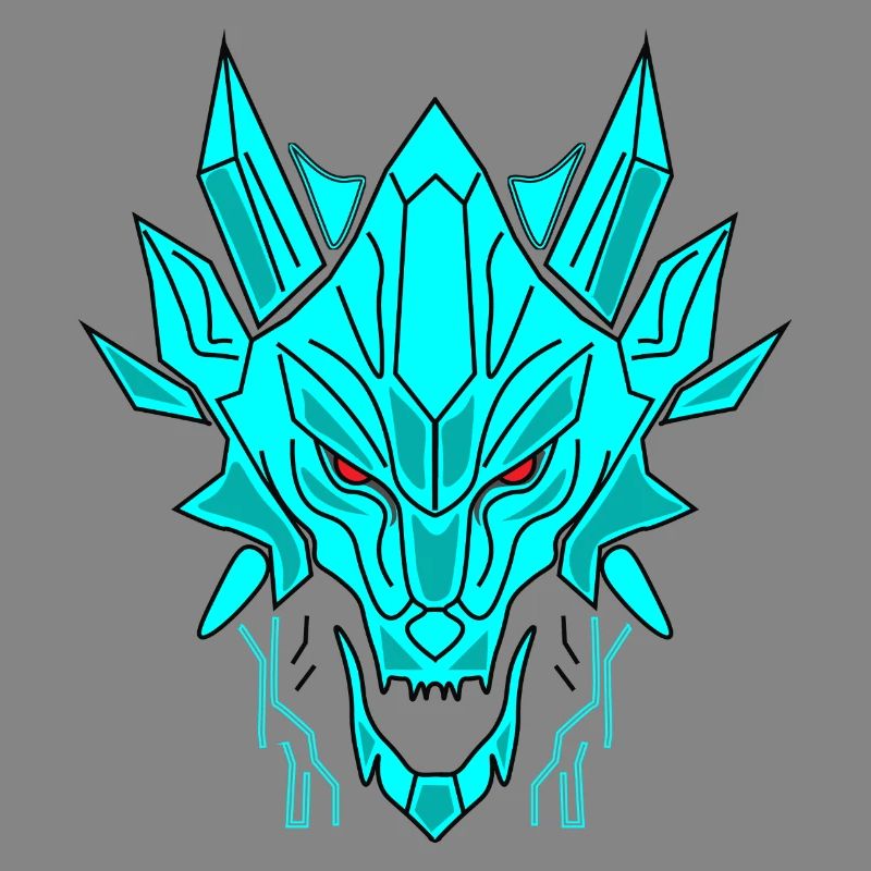 Geometrischer Eisdrache Kopf