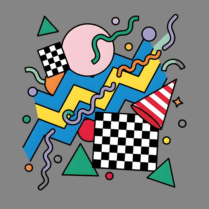 Geometric Neon Punk Pattern