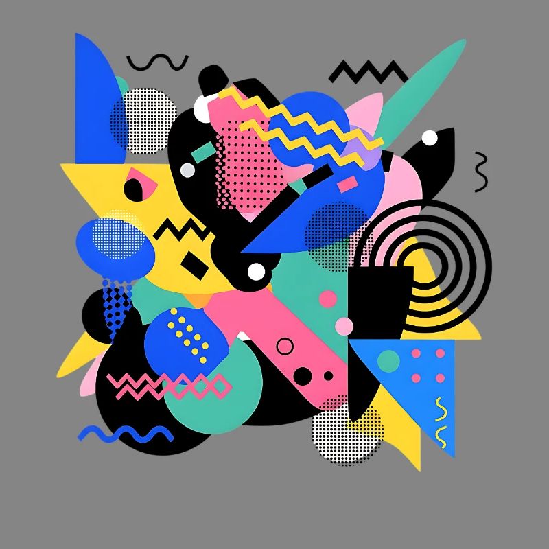 Memphis Style Pattern Retro 80s Geometry Abstract