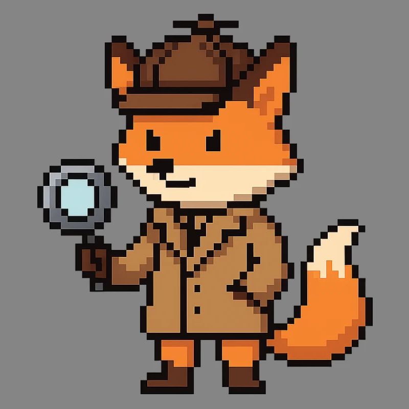 Pixel Detective Fox Design