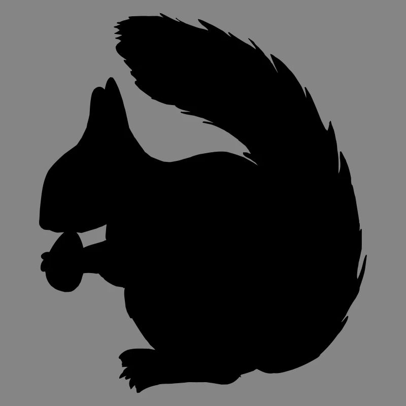Squirrel with nut shadow figure