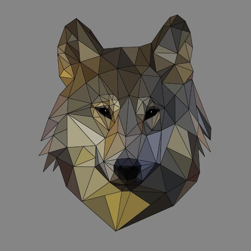 Polygon Wolf Triangular Mosaic Shapes Polyart