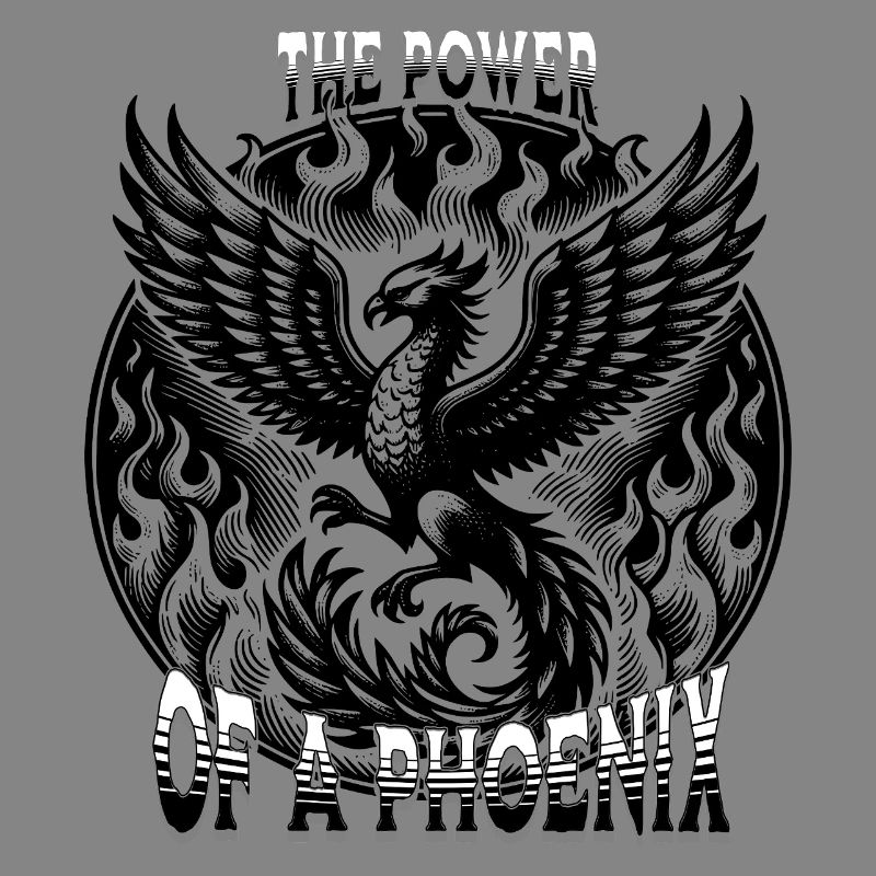 Fiery phoenix with fire