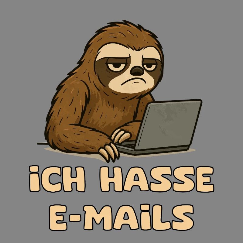 Conception décontractée de paresseux avec sarcasme par e-mail