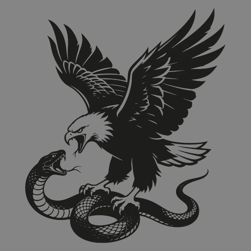 Eagle vs Snake Silhouette