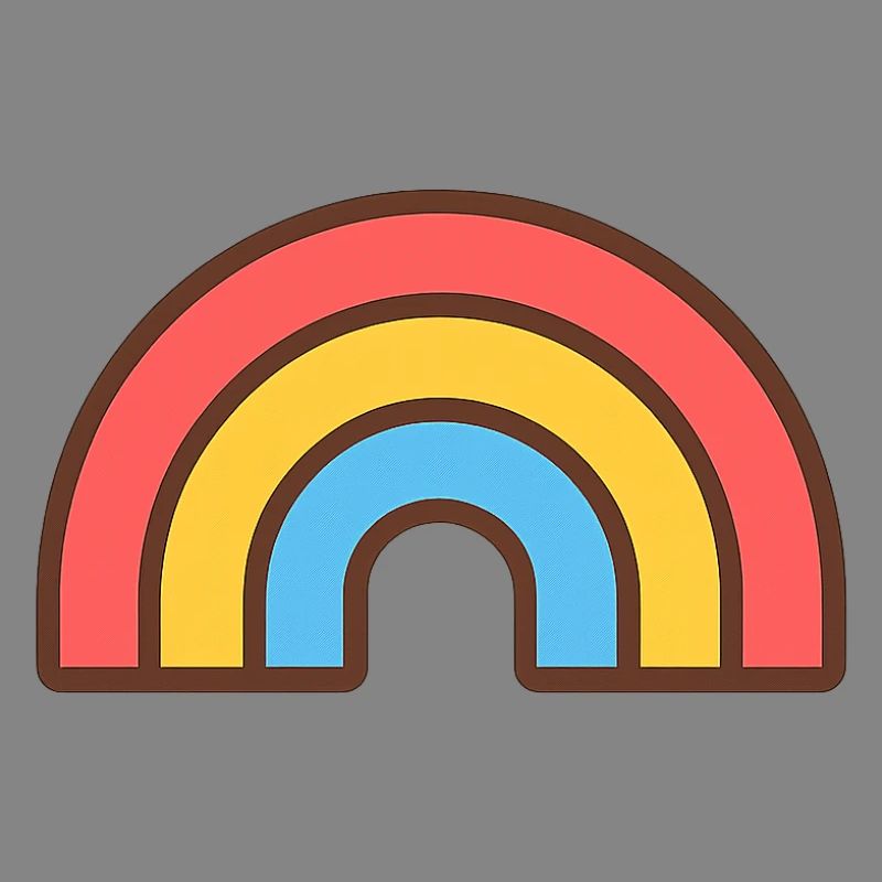 Bright retro rainbow