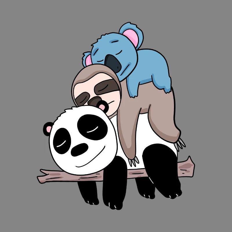 Panda sloth and koala