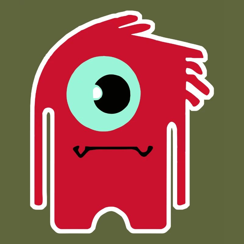 Red Cyclops Monster | Funny Chibi Alien 