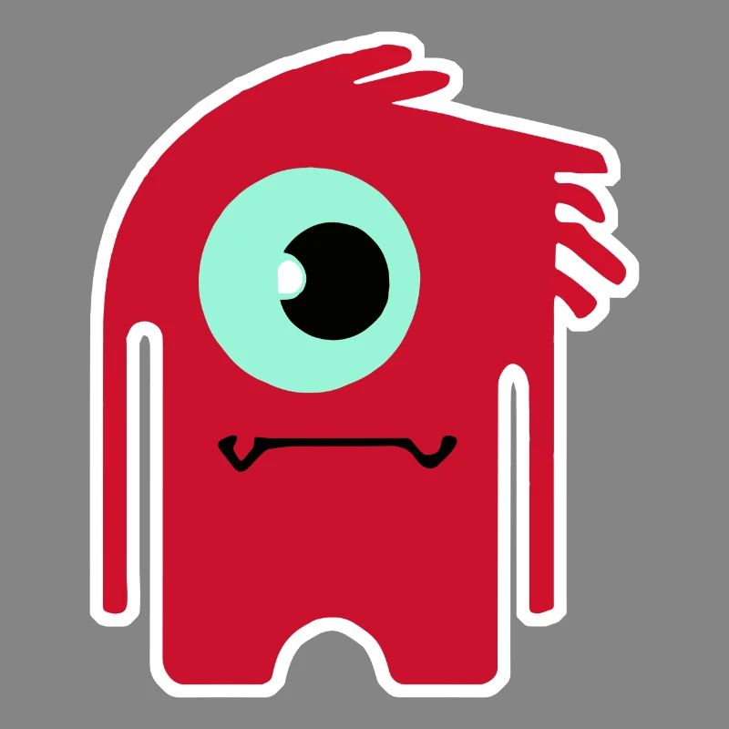 Monstre Cyclope Rouge | Extraterrestre Chibi drôle
