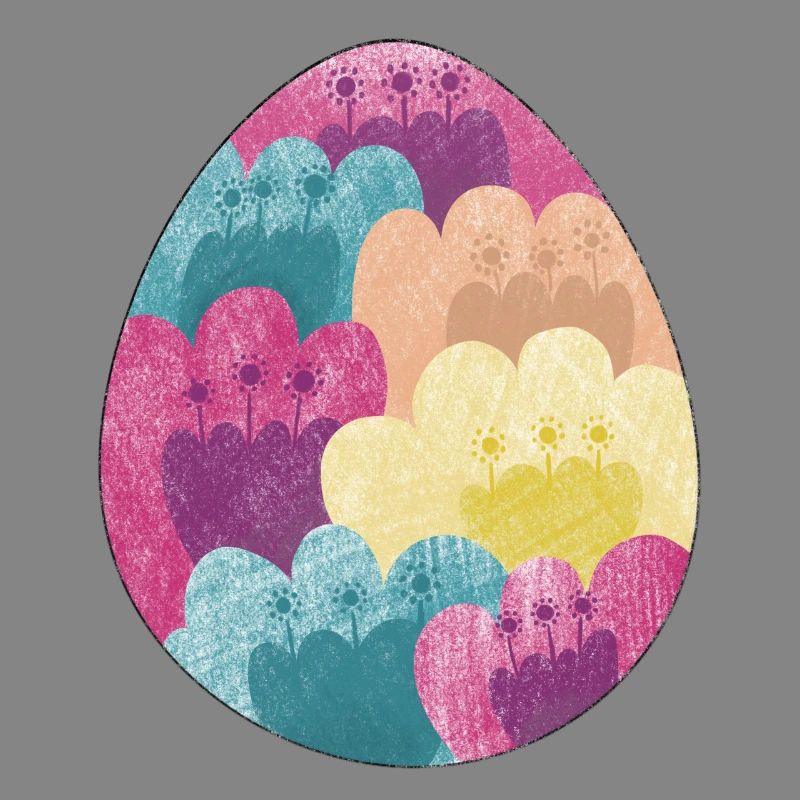 Colorful Easter egg with flower pattern