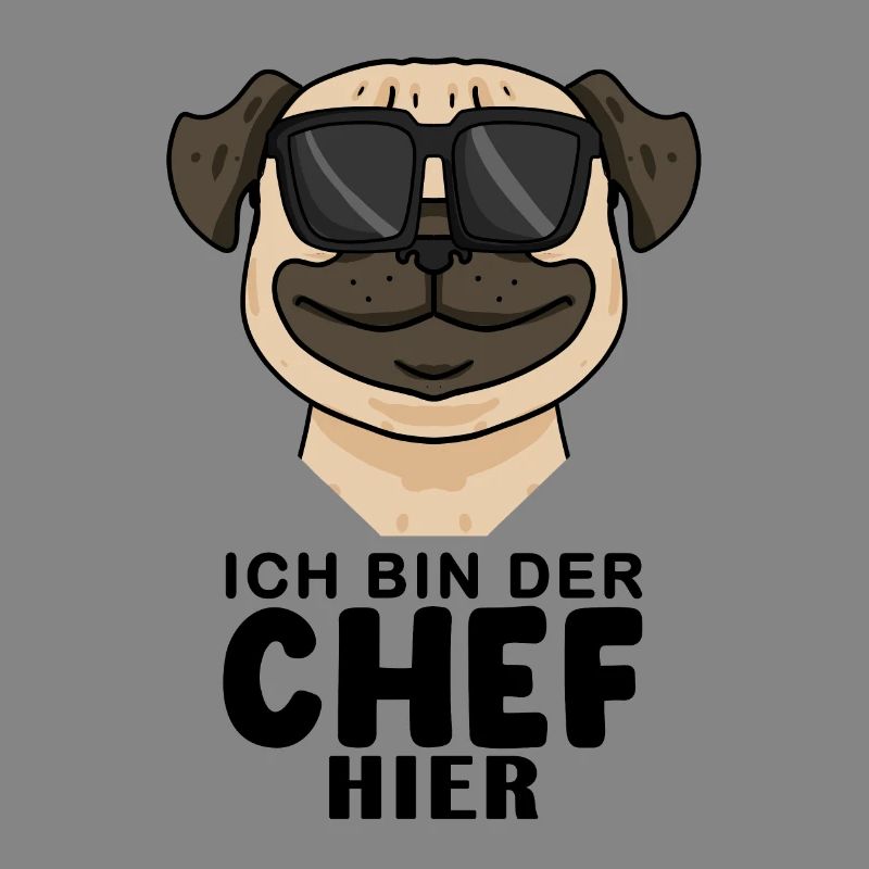 Cooler Hund Mops Chef Spruch