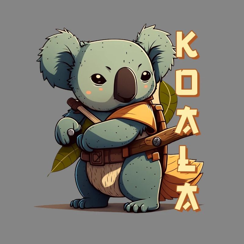 Samurai Koala with lettering