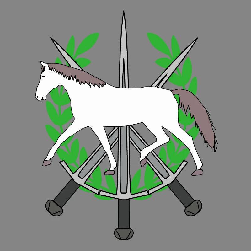 Lorbeerkranz Ritter Schwerter Held Pferd Held