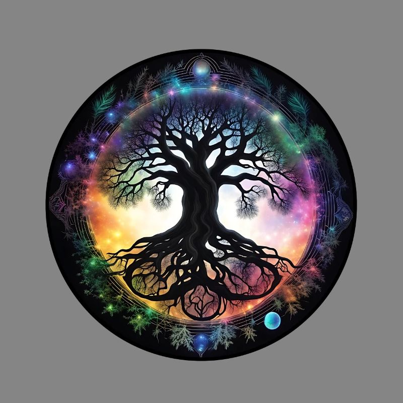 Root tree in rainbow circle