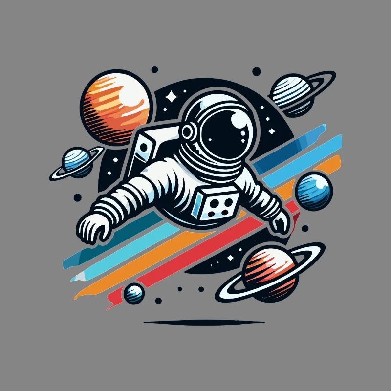 Retro Astronaut Space Adventure Planet