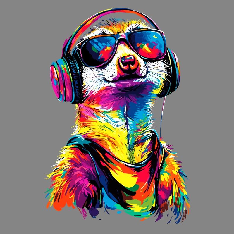 Erdmännchen Sonnenbrille Bunt Süßes Erdmännchen