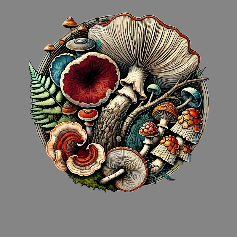 Conception complexe de champignons et d’éléments forestiers