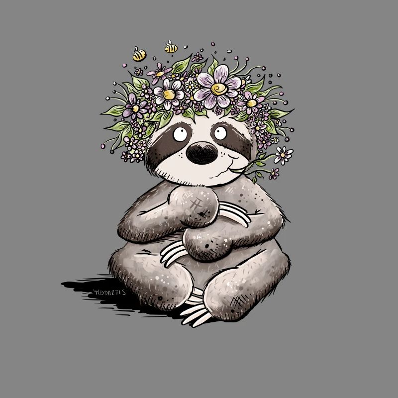 Flowers sloth in spring