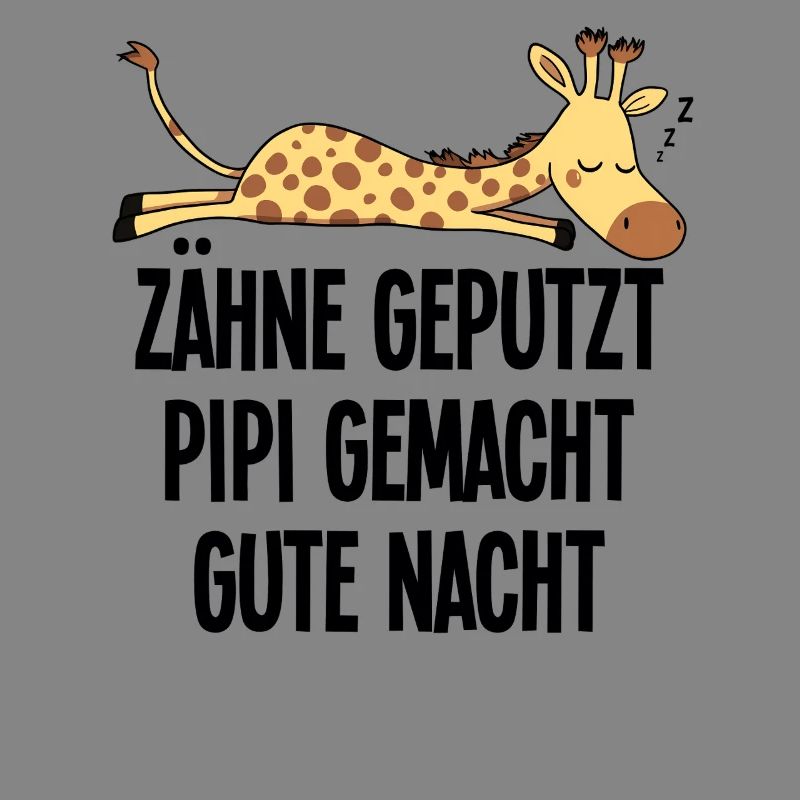 Giraffe Funny Sleeping Motif Teeth Brushed Night