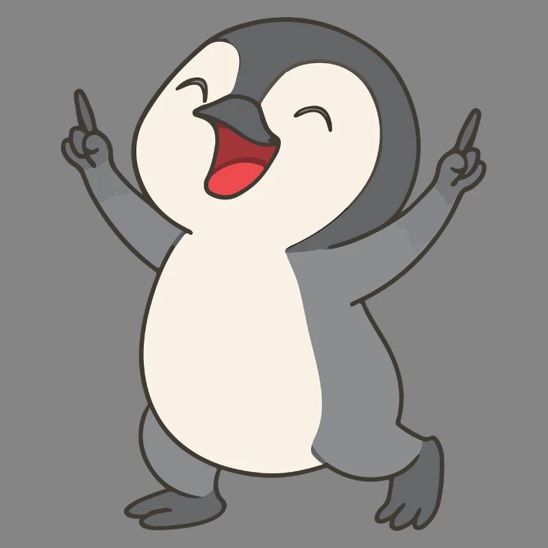 Happy penguin chick