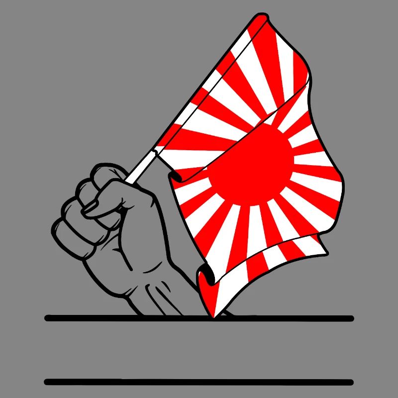 Poing avec drapeau du Soleil Levant 2