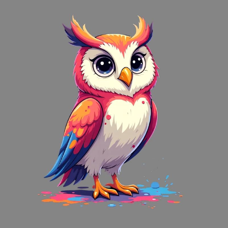 Verspielte bunte Eule Illustration
