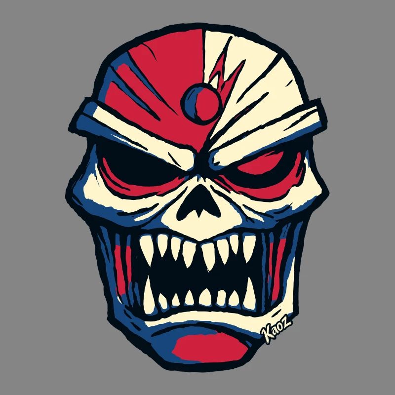 Dark skull in comic style