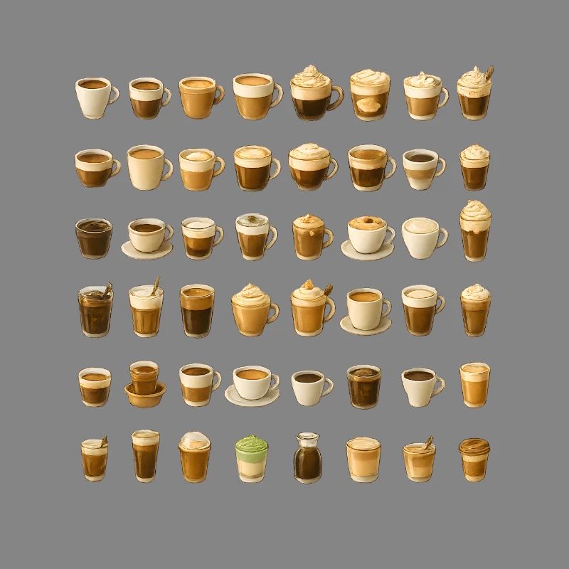 Various coffee drinks