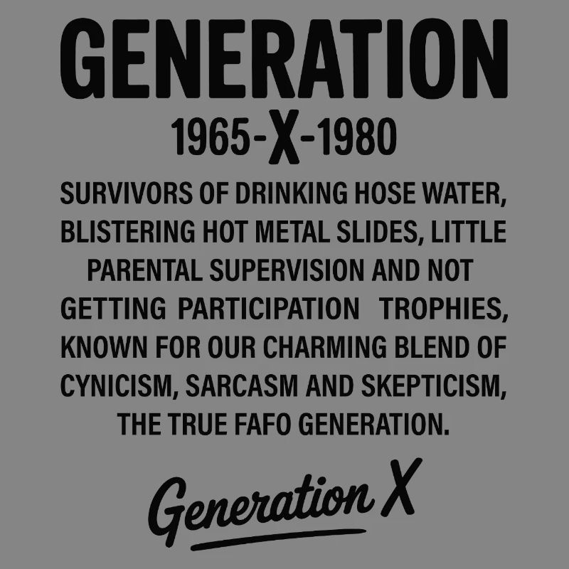 Conception de texte rétro de la génération X