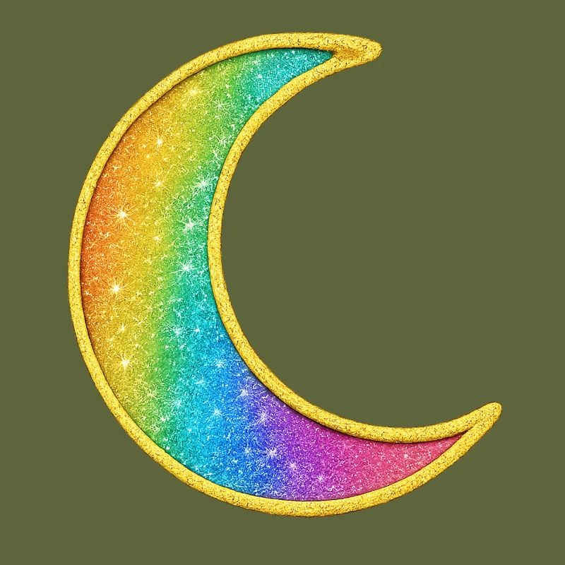 Regenbogen Mond Glitzer Design
