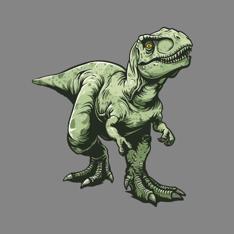 Dino T Rex Vert Style Bande Dessinée