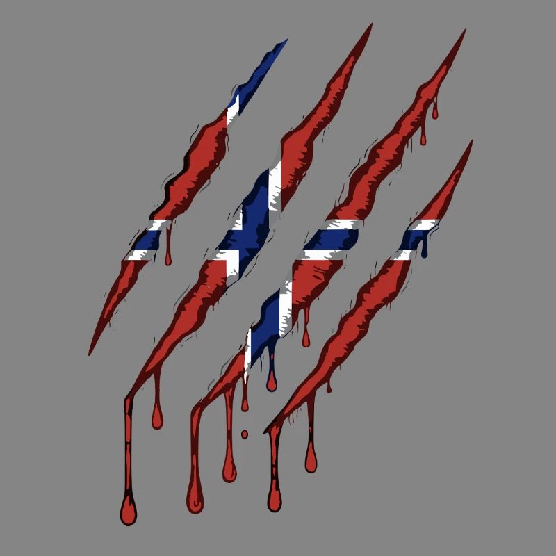 Norway Claw Norge Drapeau Scratch Mark