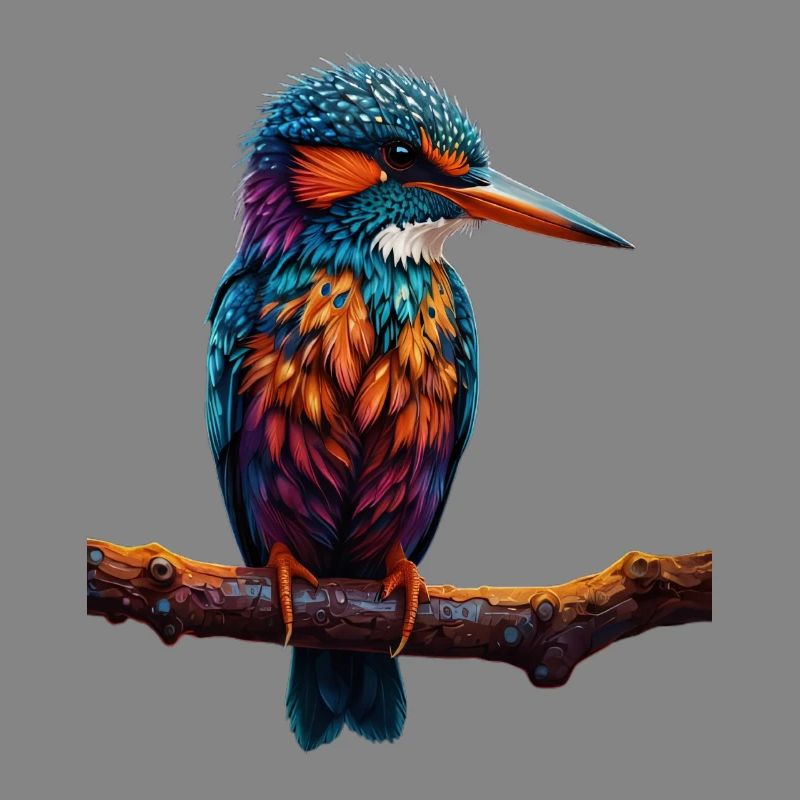 Bunter Eisvogel auf Ast