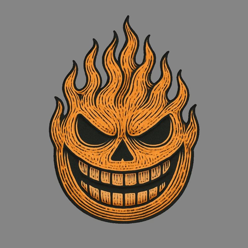 Halloween pumpkin flame design