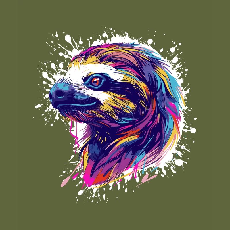Faultier Sloth Splatter