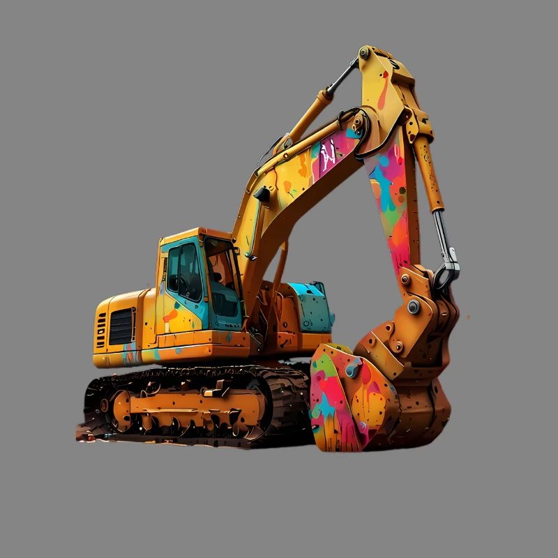 Farbexplosiver Bagger