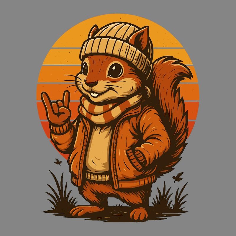 Cooles Eichhörnchen im Retro-Look
