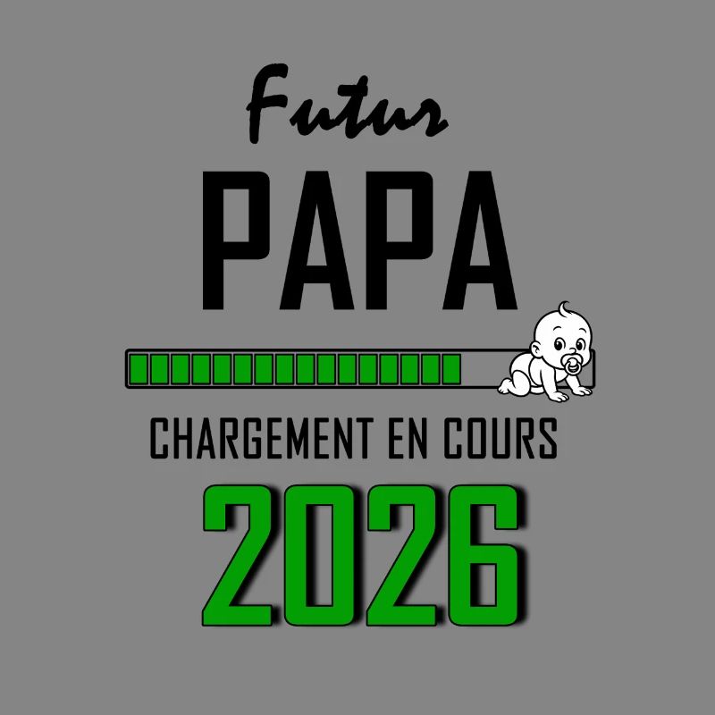 Futur PAPA Countdown 2026 Vert Bébé
