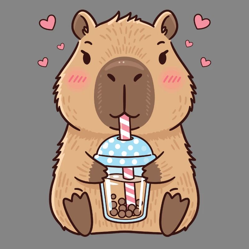 Capybara Bubble Tee Kawaii