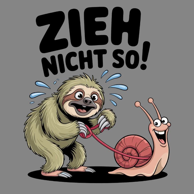 Sloth Snail Saying, Don't Pull Like That